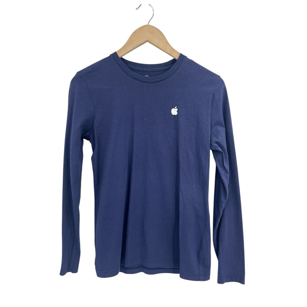 Apple Store Employee Blue Long Sleeve Crew Neck T-shirt Womens Small